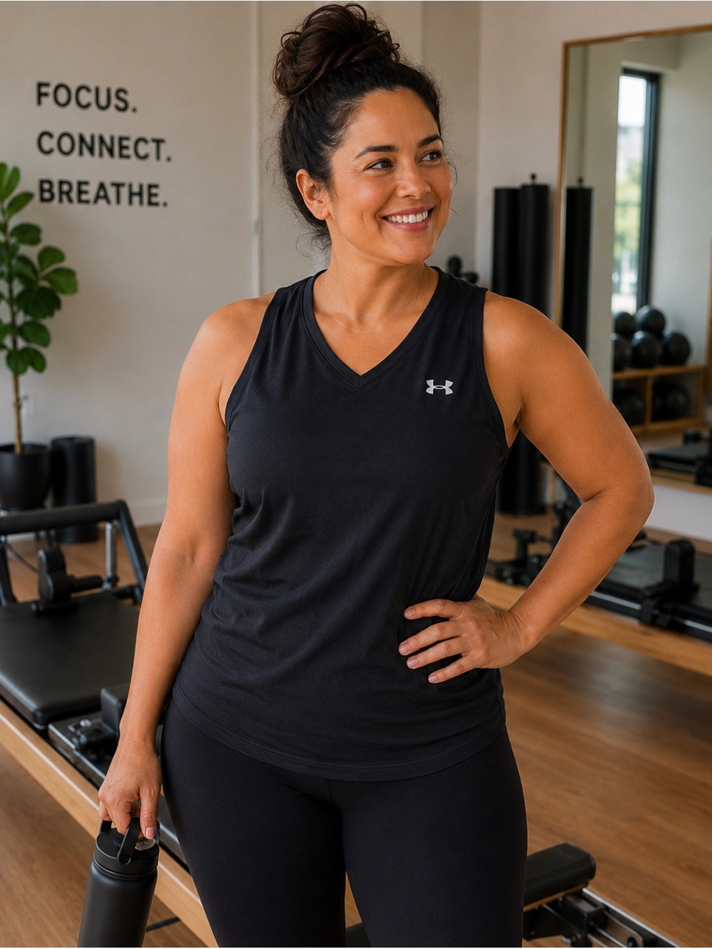 Under Armour Black V-Neck Performance Tank Top